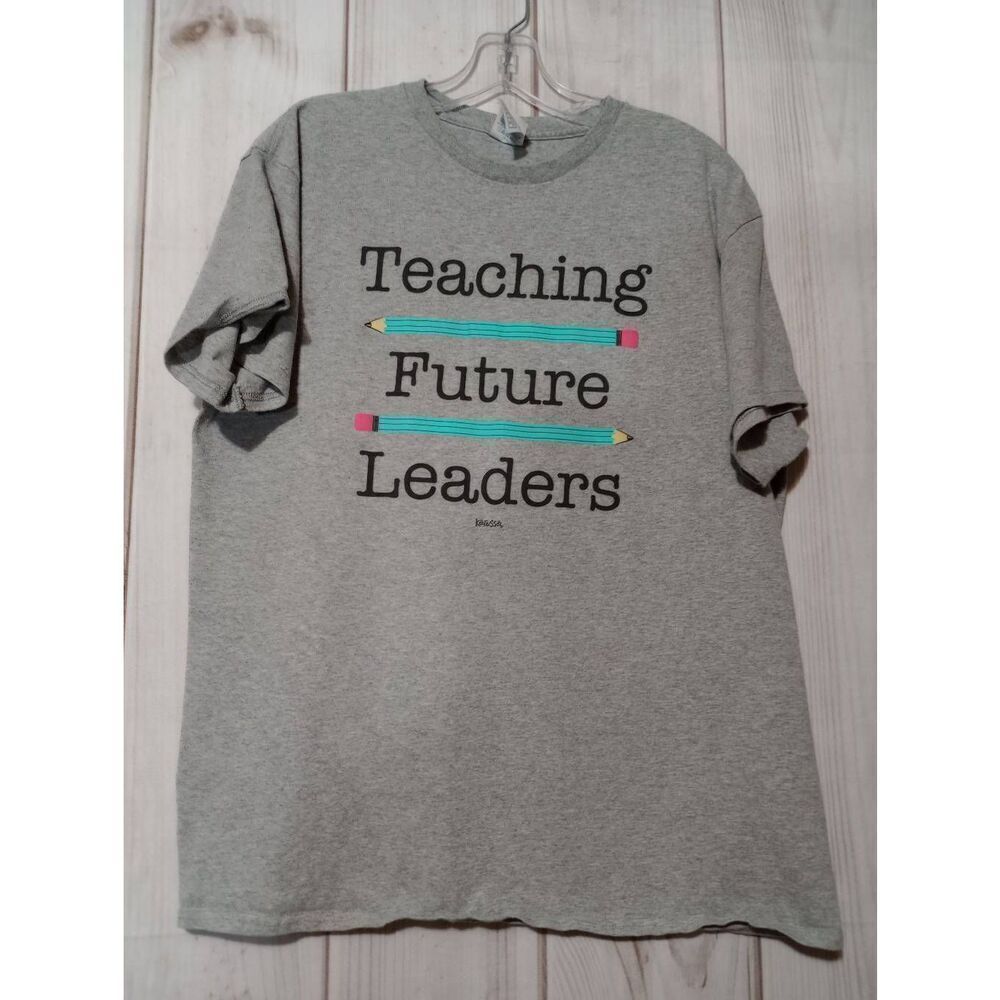 Teacher T-shirt Ladies L Future‎ Leaders Gray